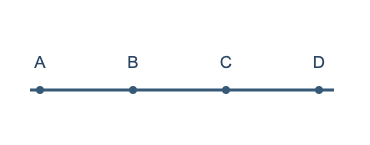 同一直线上依次标出 A,B,C,D 各点